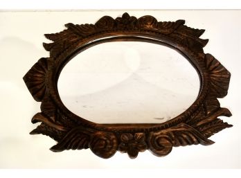 Rustic Carved Wood Mirror