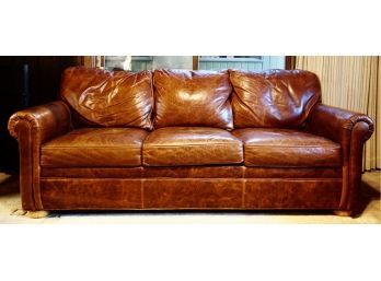 76' Ethan Allen Leather Sofa