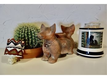 Pottery, Faux Cactus, Nightlight, & Candle Diffuser