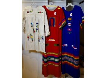 3 Embroidered Mexican Clothing Dresses