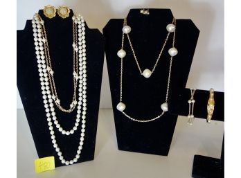 Faux Pearl Necklaces, Bracelets, & Earrings