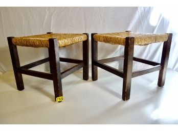 2 Caned Foot Stools