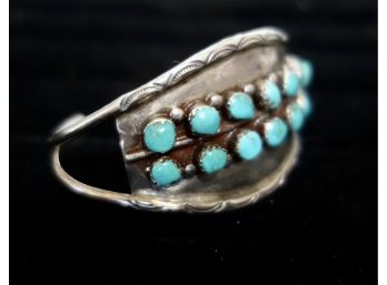 Small Sterling And Turquoise Cuff Bracelet