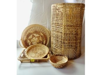 Great Wicker Planter & Other Baskets