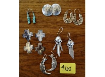 6 Pairs Of Sterling Wire Or Post Earrings