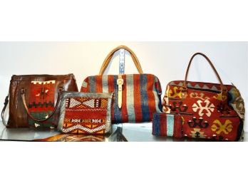 Gorgeous Kilim And Leather Bags Including Elephant Walk
