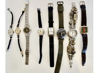 Assorted Watches, Many Vintage, Marked Seth Thomas, Gucci, Canson