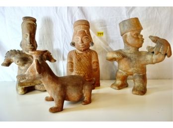 4 Mayan Terra Cotta Figurines