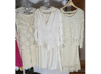 3 Beautiful Cream & Lace Outfits Including Double D Ranch