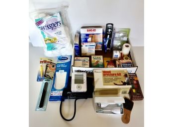 Assorted Toiletries & First Aid Including New Sonicare Brush Attachments
