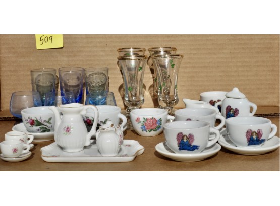 Miniature Porcelain Tea Sets & Glassware