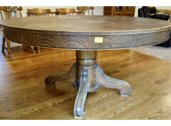 Antique Oak Dining Table With 3 Leaves