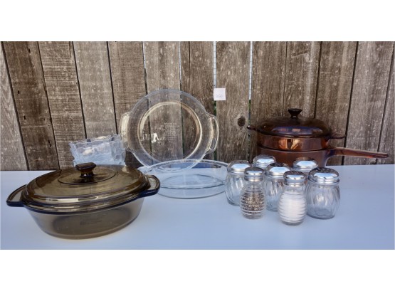 Glass Cookware, Pie Dishes, Shakers, & Bowls