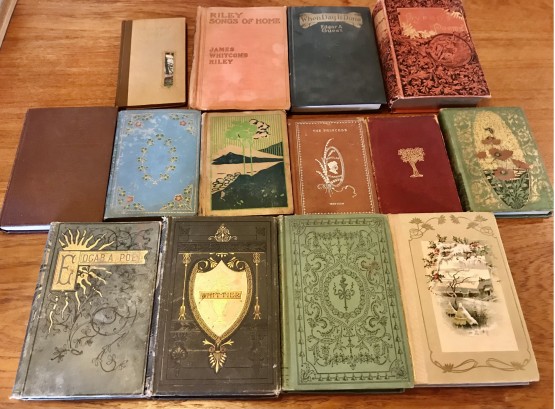 Antique Poetry Books Including Poe, Tennyson, Whittier, & More