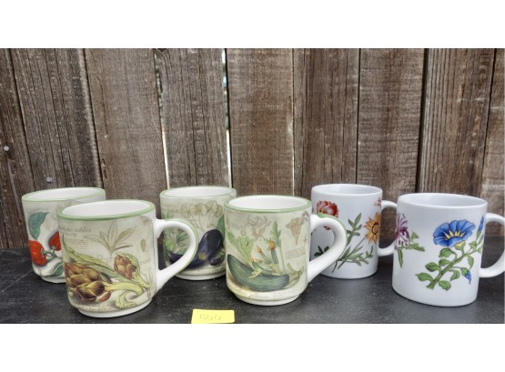 6 Garden Themed Coffee Mugs