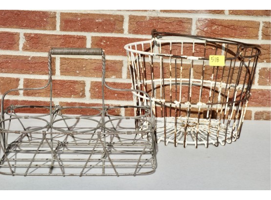Vintage Egg Basket & Bottle Carrier
