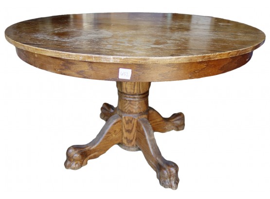 Antique Oak Clawfoot Dining Table