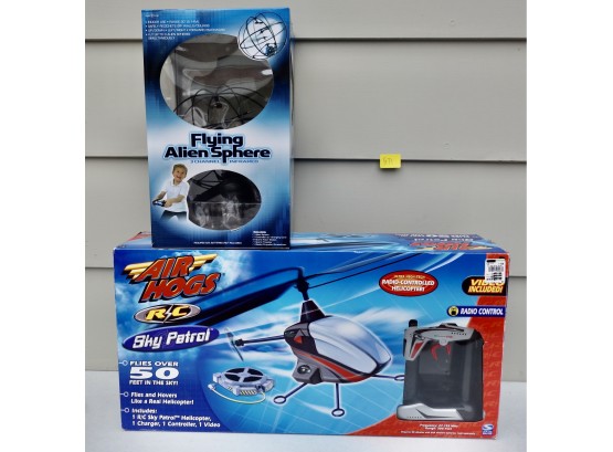 Airhogs Sky Patrol & Flying Alien Sphere In Boxes