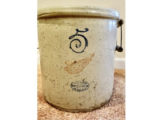Antique 5 Gallon Red Wing Crock
