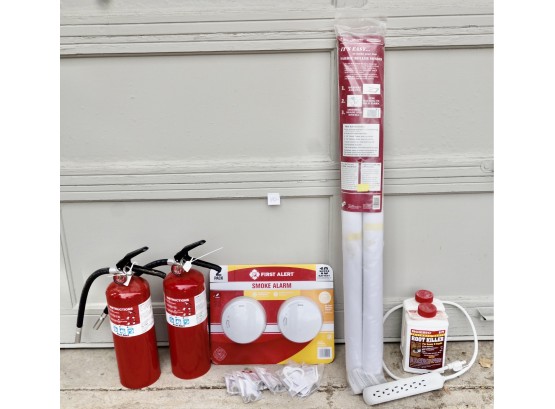 2 Full Fire Extinguishers, Smoke Alarms, & More