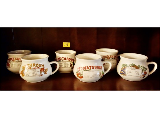 6 Vintage Soup Cups