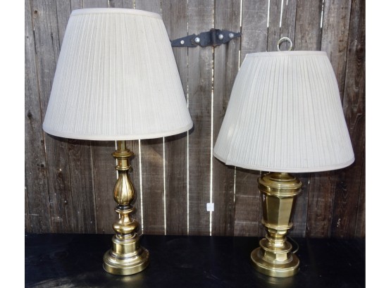 2 Brass Finish Table Lamps