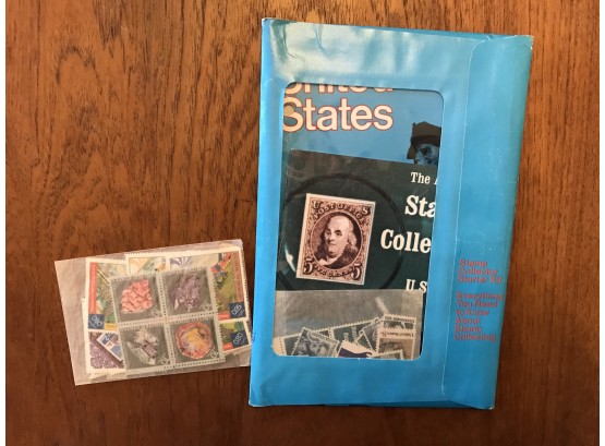 Sealed Stamp Collector's Starter Kit & Sealed Bag Of Stamps
