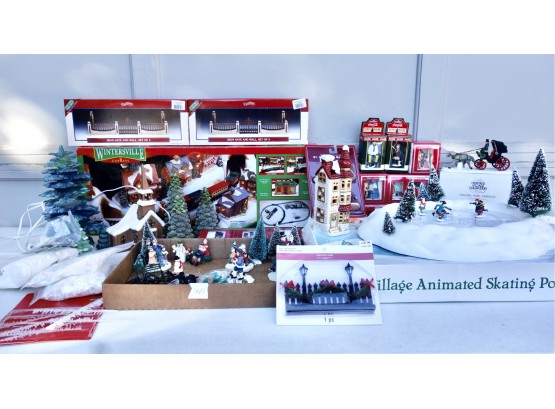 Assorted Christmas Miniatures Including Train