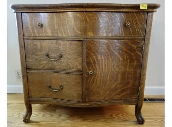 Beautiful Antique Curved Front Cabinet With Claw Feet