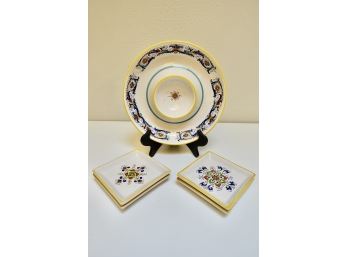Deruta Chip & Dip Platter With Small Plates