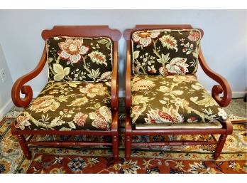 2 Painted Plantation Chairs, One Has Been Repaired