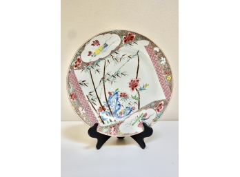 Antique Painted Asian Platter That Has Been Professionally Repaired