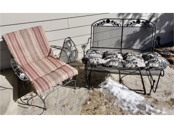 Iron Patio Glider And Chair