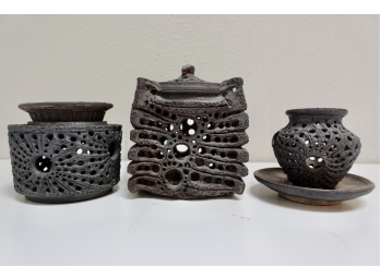 Punched Clay Candleholders & Aromatherapy Diffusers
