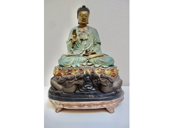 Gorgeous Bronze Buddha Statue In No Fear Hand Position