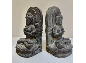 Pair Of Heavy Buddha Bookends