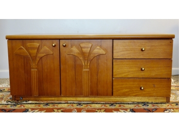 Vintage BiF Korea Cabinet With Wood Applique Details