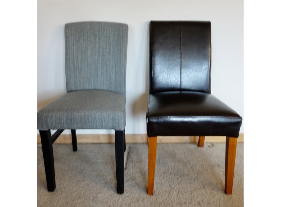 2 Dining Chairs, One Is Arhaus