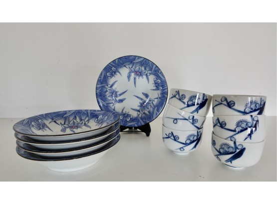 Porcelain Cups And Bowls In Blue And White