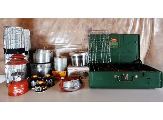 Assorted Camping Gear Including Coleman Stove & Lantern