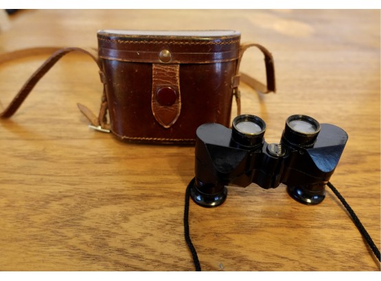 Vintage German Mirakel Binoculars With Leather Case