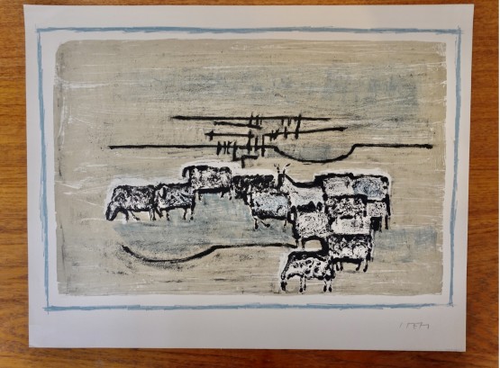 Mid Century Signed Lithograph, Unframed