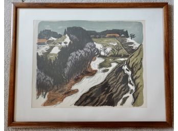 Mid Century Framed Lithograph Signed Lauffer