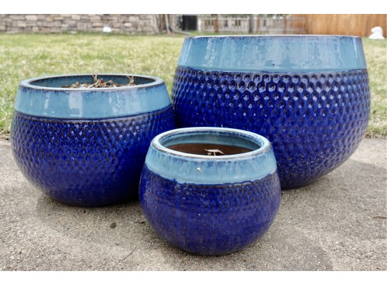 3 Coordinating Ceramic Planters
