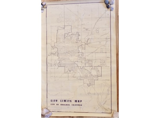 Very Old Map (Mid 20th Century) Of Boulder City Limits
