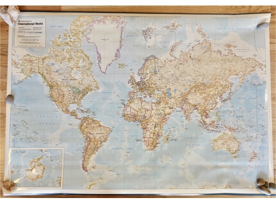 Laminated Rand McNally World Map