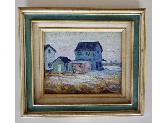 Original Oil On Board Of Country Home