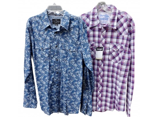 2 Men's Snappy Shirts, New With Tags, Both Size Large
