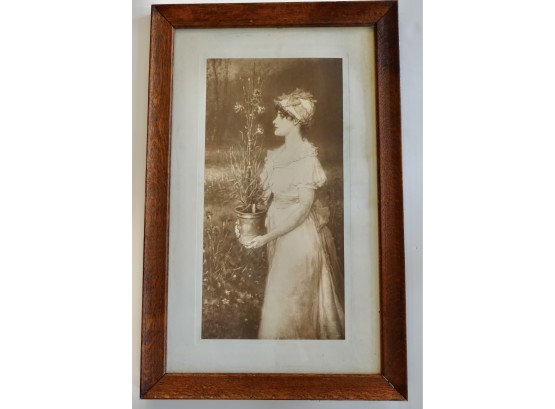 Vintage 1920's Print With Excellent Period Oak Frame