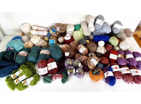 Knitters Delight Including Mostly Wool And Mohair Yarn, Some Vintage, Some New